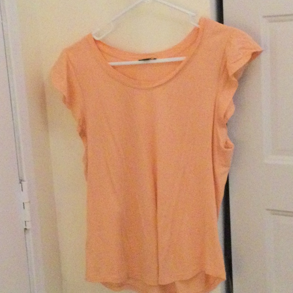Peach flutter sleeve t-shirt from Ann Taylor Loft